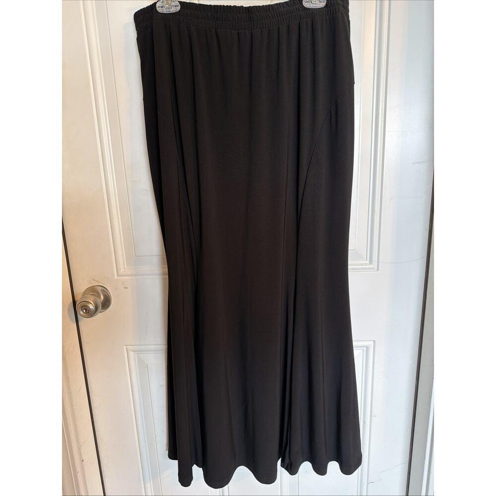 ND New Directions Elastic Waist Maxi Skirt Pockets Black Size 1X - Picture 3 of 7